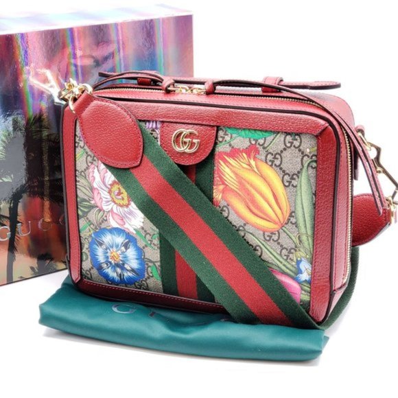 GUCCI GG Small Ophidia GG Flora Shoulder Bag New - Picture 2 of 14